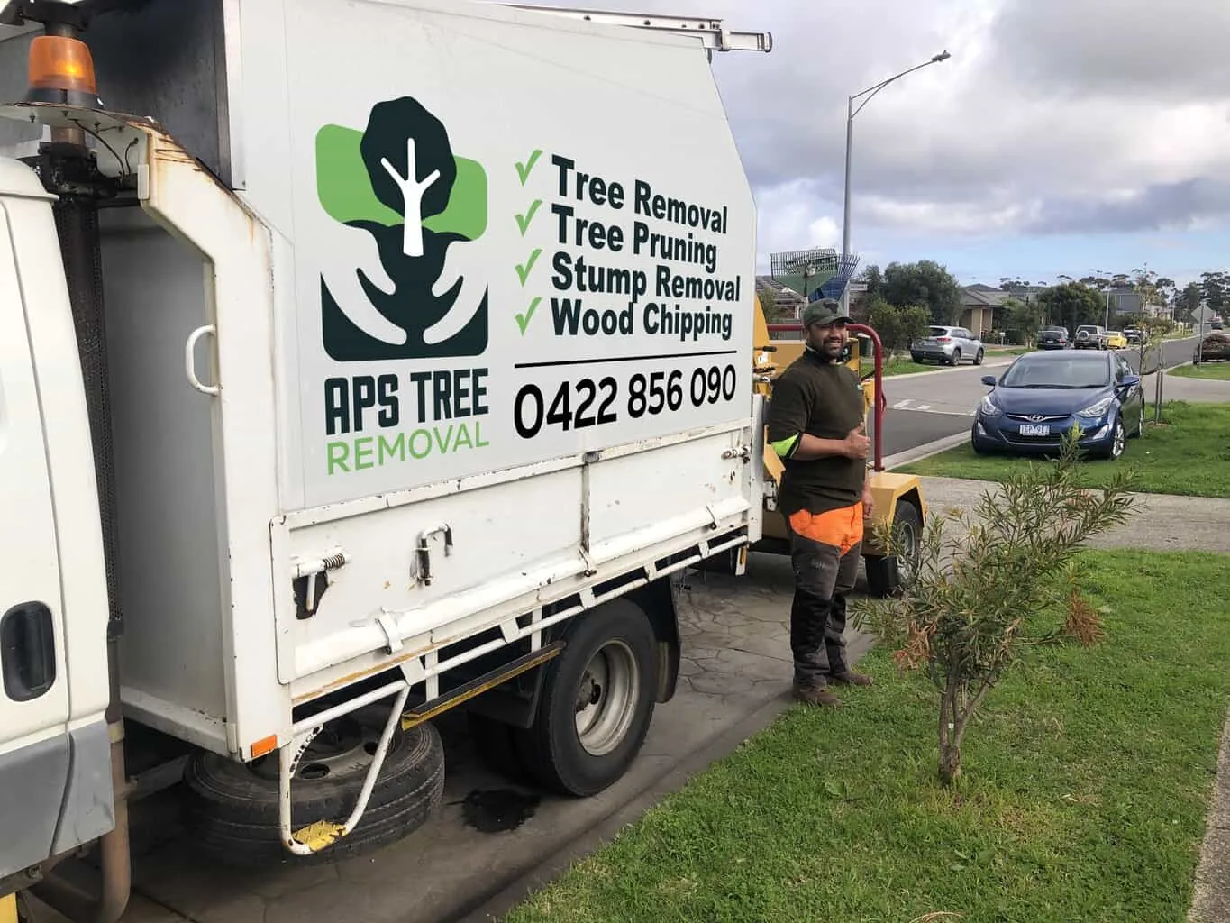 Api Mariner beside the Aps Tree Removal truck