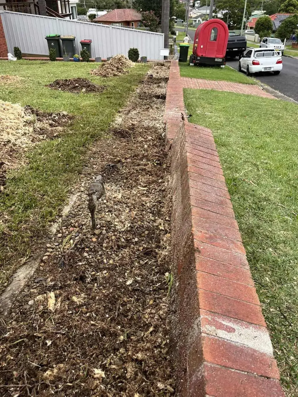 Ground out and levelled after stump grinding